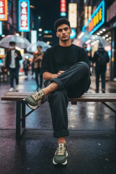 Adidasi barbati casual, kaki A2571